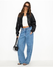 Dazie - Lustre Cropped Bomber Jacket