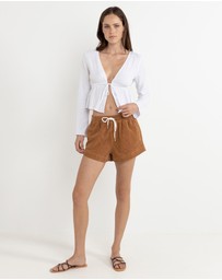 Rhythm - Belle Tie Front Long Sleeve Top