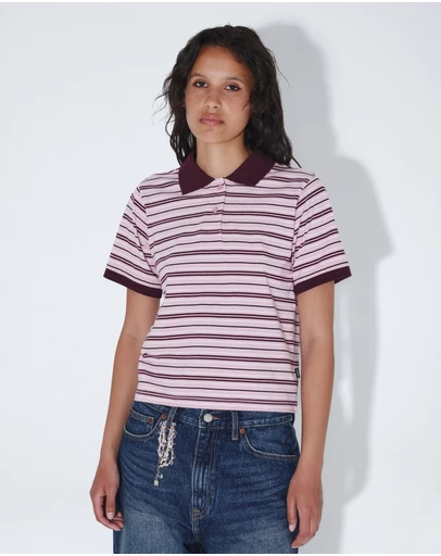 Dr Denim - Jade Polo Pink Stripe