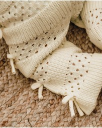 Kynd Baby - Knit Bow Pant in Ivory