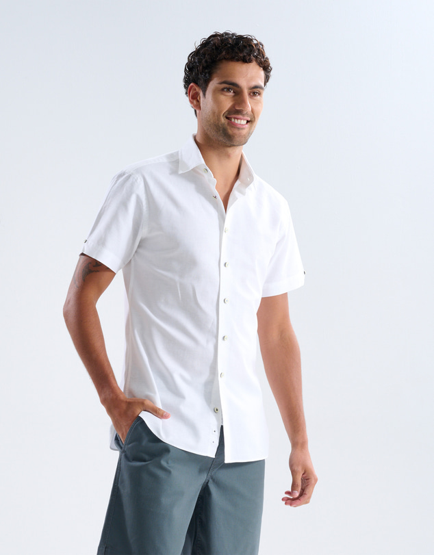 3 Wise Men - 3 Wise Men Coastline Linen Short Sleeve Shirt