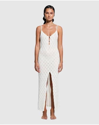GINIA RTW - Leaf Knit Midi Dress