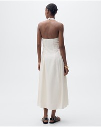 M.N.G - Valentin Halter-Neck Linen Dress
