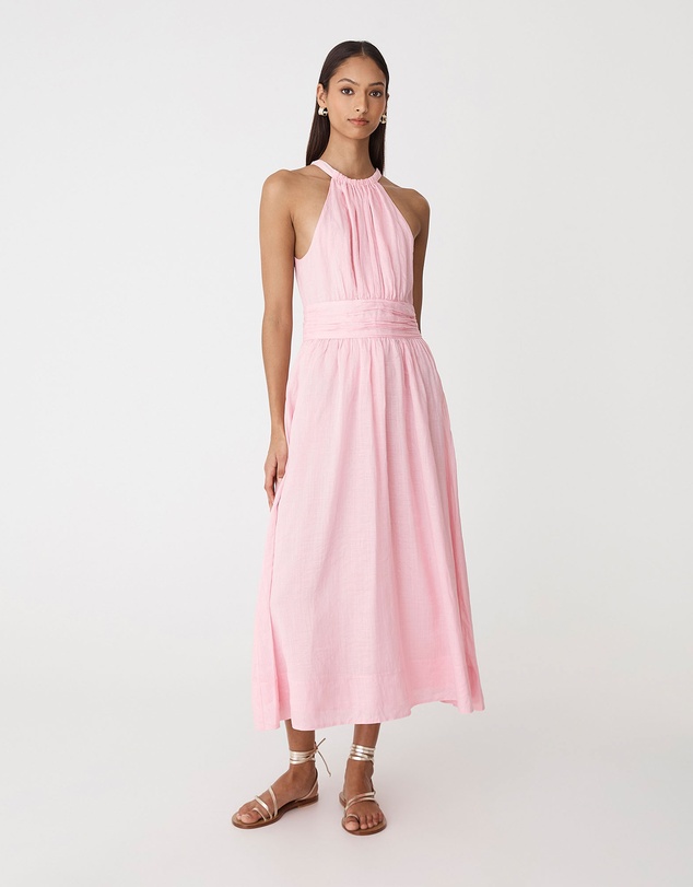 Forcast - Miami Gathered Neck Hemp Dress