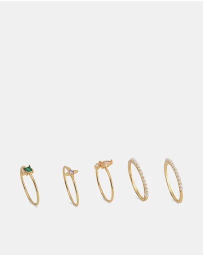 ALDO - Comfort Multipack Gold Plated Delicate Rings