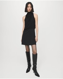 M.N.G - Halter-Neck Dress With Bow