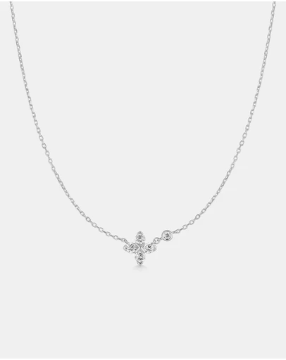 Ania Haie - Ania Haie Silver Sparkling Lucky Clover Necklace