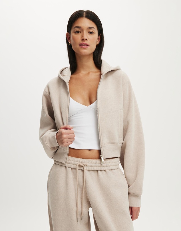 Cotton On Body Active - Plush Relaxed Zip Through Hoodie