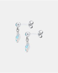 Elli Jewelry - Earrings Kids Butterfly Crystals Light Blue 925 Sterling Silver