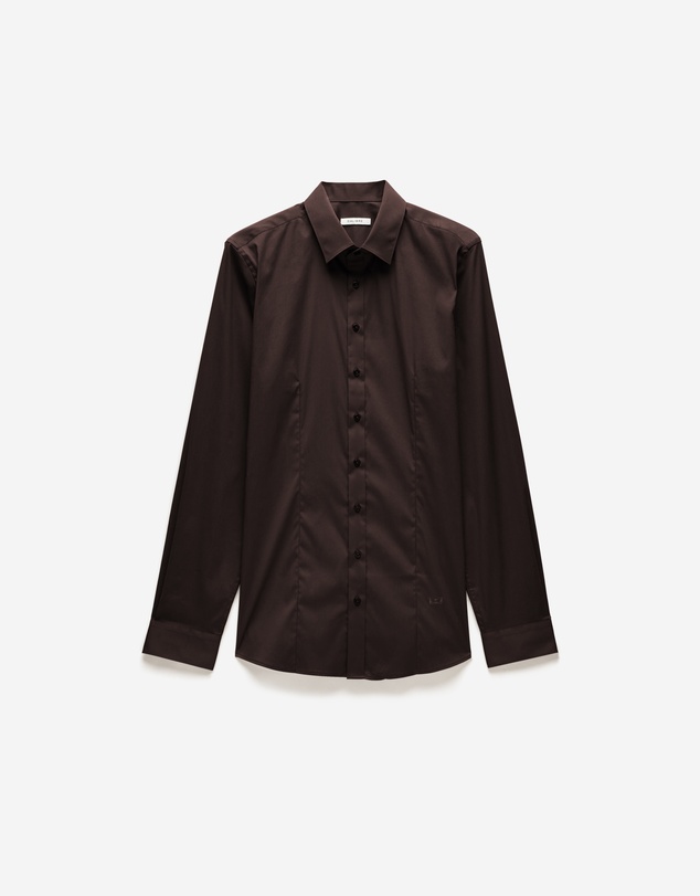 Calibre - Stretch Cotton Poplin Shirt Chocolate