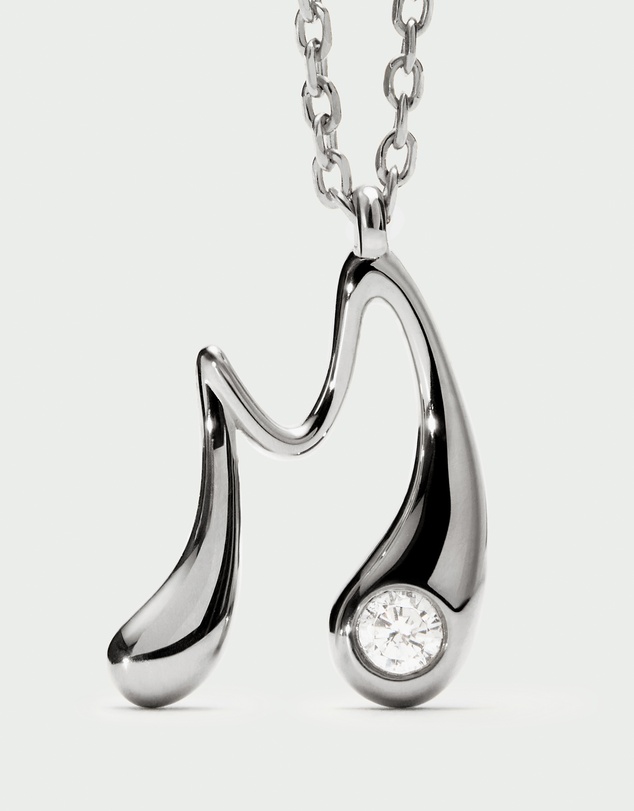 PDPAOLA - Initial 2026 M Silver Pendant Necklace