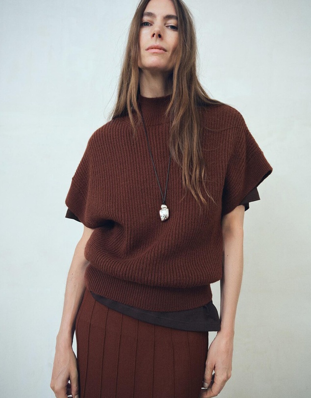 M.N.G - Knitted Long Skirt With Seam Detail