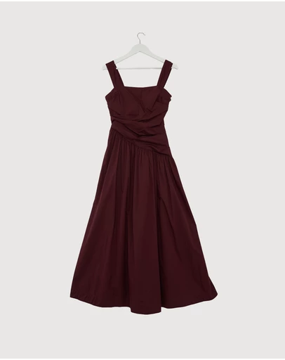Revibe - Repaired AERE Kylara Ruched Midi Dress - AU 10