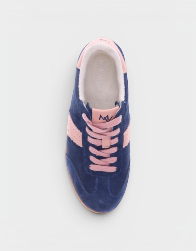 Mia Vita - Ramona II Lace-Up Casual Sneaker - Royal Blue/Blush