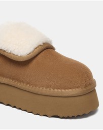 EVERAU - Australian Shepherd Ugg Tenley Platform Cow Suede Upper House Shoes