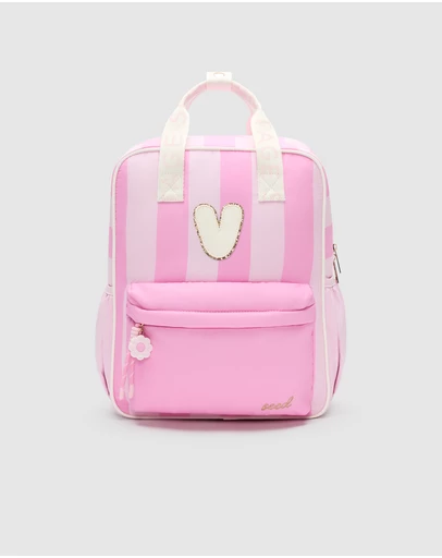 Seed Heritage - Pink Initial Stripe Backpack