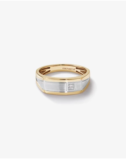 Michael Hill - Men's Ring with a Diamond in 10kt Yellow Gold