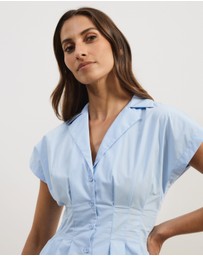 Atmos&Here - Marcy Pin Tuck Short Sleeve Shirt