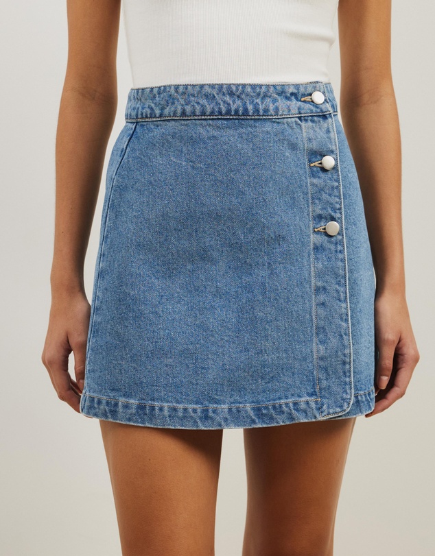 Atmos&Here - Petra Denim Wrap Mini Skirt