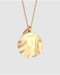 Elli Jewelry - Necklace Coin Organic Design Moonstone Gemstone in 925 Sterling Silver