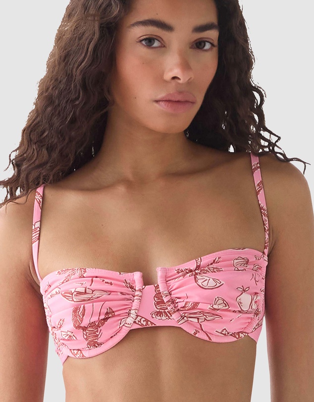 Kate Spade - Beachside Ruched Underwired Balconette Bra Bikini Top