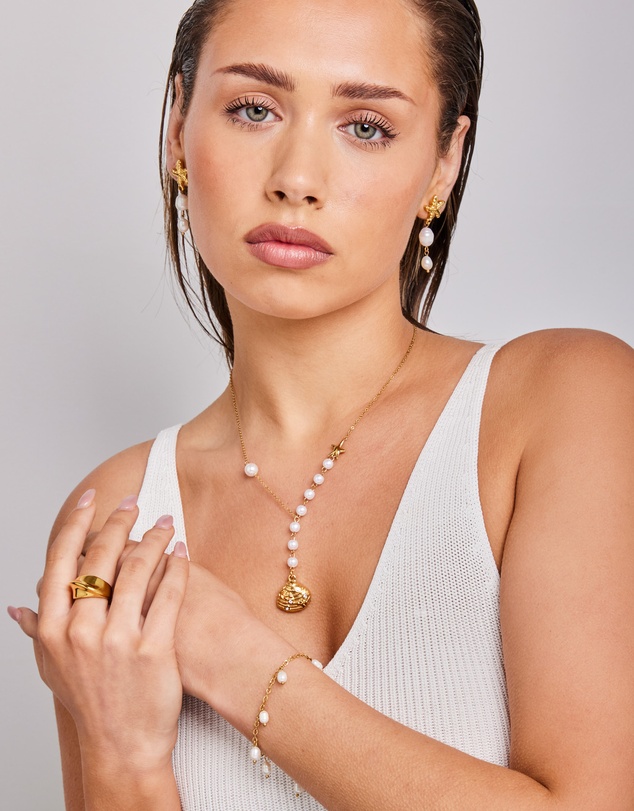 Zoe Olivia - Waterproof Freshwater Pearl and Shell Necklace