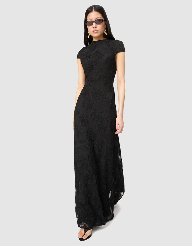 ROTATE - Flower Mesh Maxi Dress