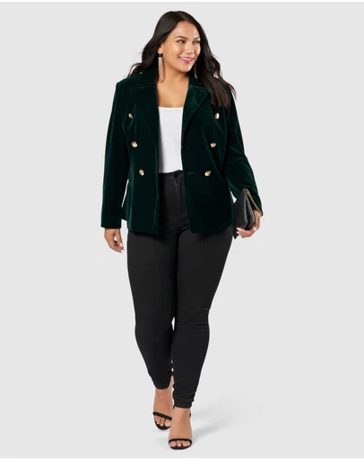 Pink Dusk by Curve Project - Take A Vow Velvet Blazer
