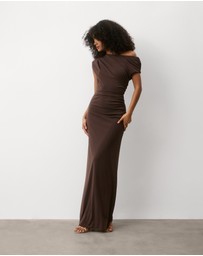Six Stories - Asymmetric Neck Stretch Sculpt Bridesmaid Dress