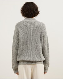 Atmos&Here - Mika Mottled Chunky Knit Zip Jumper