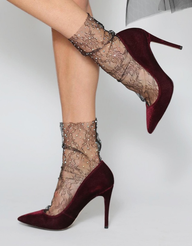 High Heel Jungle - Crystal Lace Socks