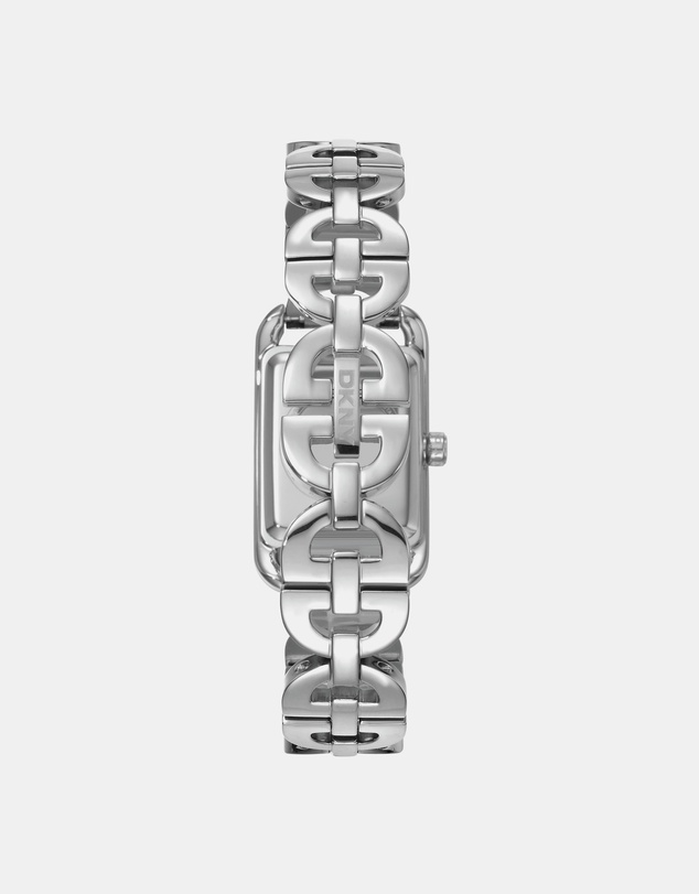 DKNY - Open Link Silver 21x34mm Black Dial Womens Watch