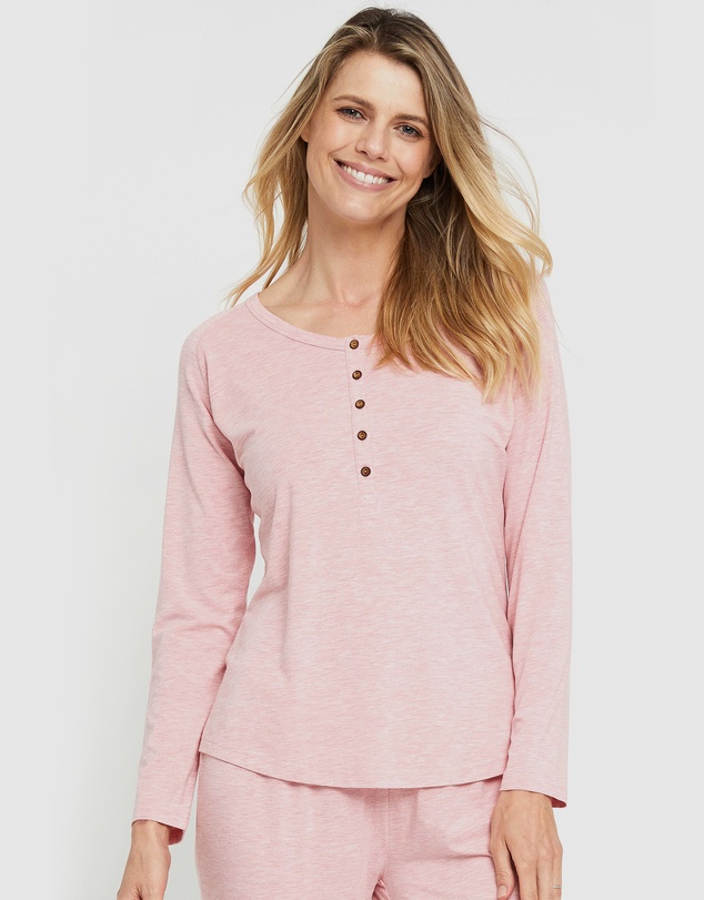 Bamboo Body - Long Sleeve Henley Top