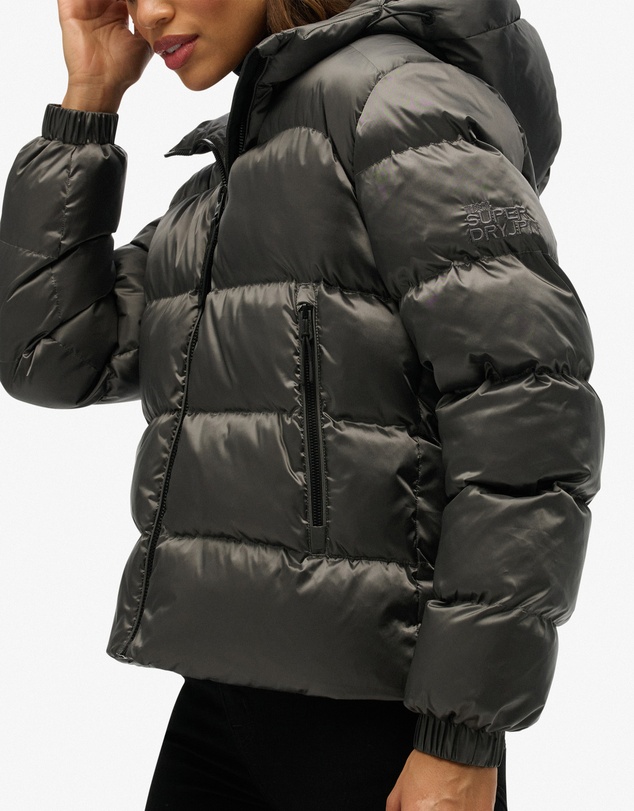Superdry - Slim Fit Hooded Luxe Sports Puffer