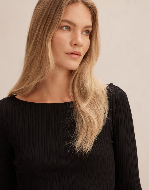Forever New - Minka Ribbed Boat Neck Top