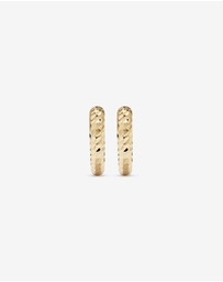 Michael Hill - 9mm Diamond Cut Huggie Hoop Earrings in 10kt Yellow Gold