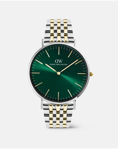 Daniel Wellington - Classic 40mm 7-Link Emerald Two-Tone