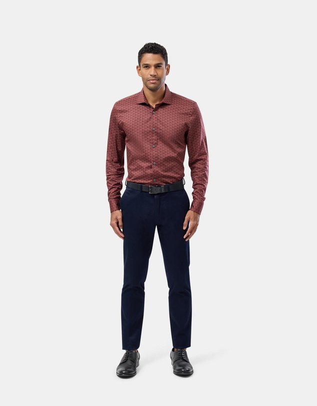 Brooksfield - Triangle Print Slim Fit Dress Shirt