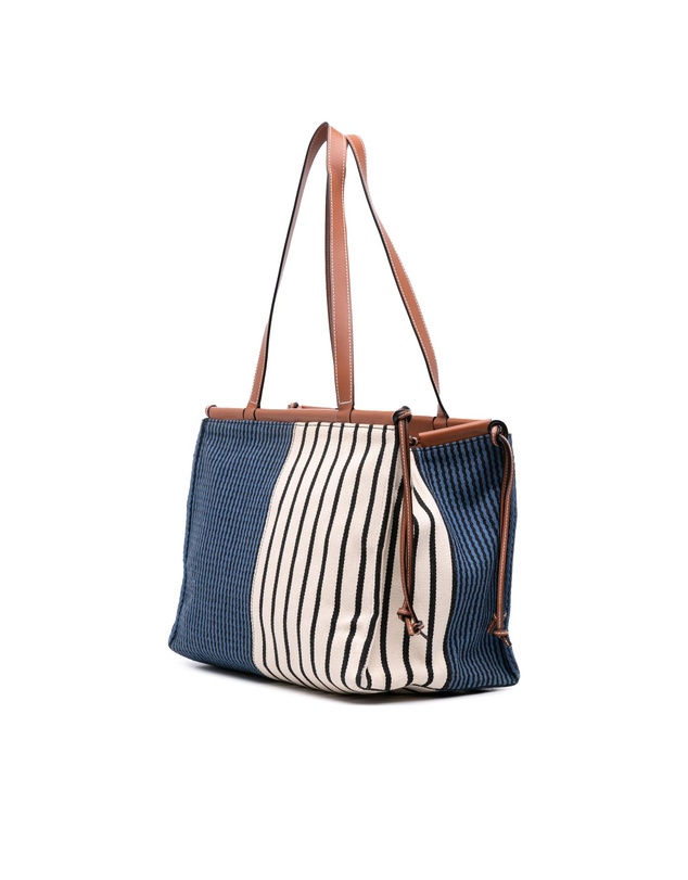 Pre-Loved by Azura Reborn - Pre-Loved LOEWE Vintage Paulas Ibiza Large Canvas Stripes Cushion Tote