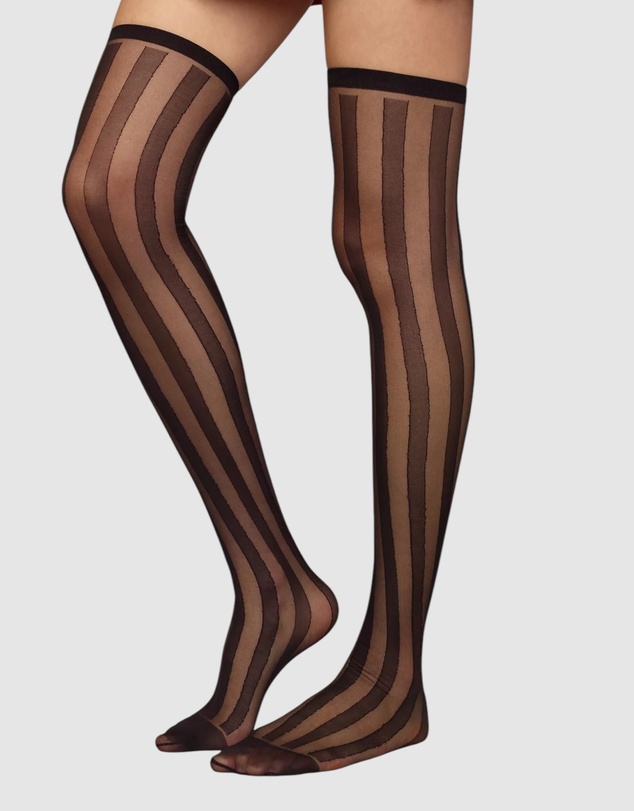 High Heel Jungle - Crue Striped Thigh High Sock