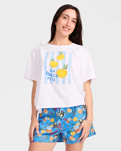 Mitch Dowd - Mitchdowd La Dolce Vita Cotton Pyjama Set