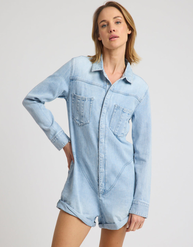 ONE TEASPOON - Prophecy Denim Jumpsuit - Blue Latte
