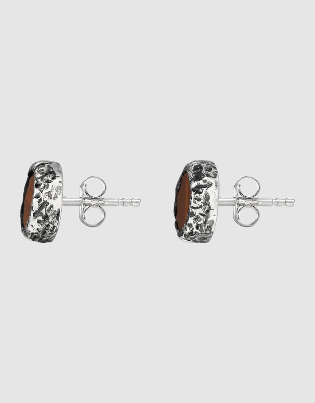Haze & Glory - ICONIC EXCLUSIVE - Brown Jasper Stud Earrings in 925 Silver