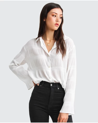 Belle & Bloom - Yoko Shirred Chiffon Blouse