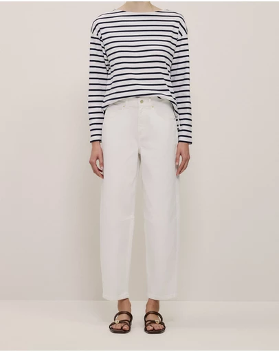 Trenery - Australian Cotton Blend Tapered Leg Jean in White