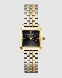 Rosefield - Boxelle Black Gold Silver Duotone Bracelet Watch