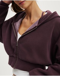 Cotton On Body Active - Active Raw Edge Zip Through Hoodie