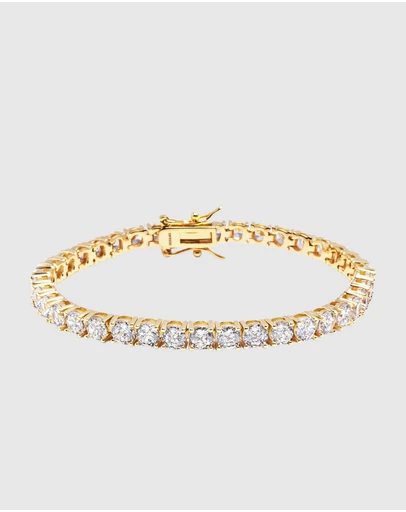 Nialaya Jewellery - Tennis Bracelet with Gold