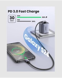 Ugreen - UGREEN 90 Degree Angle USB-C Male to USB-C Male 60W Braided Cable 2m