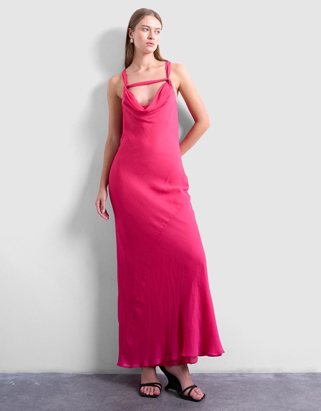 TOPSHOP - Knot Neck Deep Cowl Occasion Dress